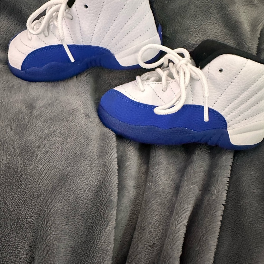 Jordan Kids White and Blue Sneakers